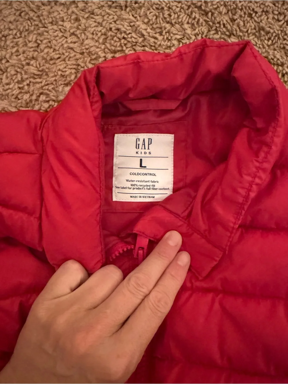 GAP Quilted Puffer Vest in hot pink